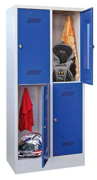 Pavoy Kleider-Schließfachschrank mit Sockel 1850/500/800, 2b x 2h, Drehriegelverschluss, Abteilbreite 400, 60260-224-432-910