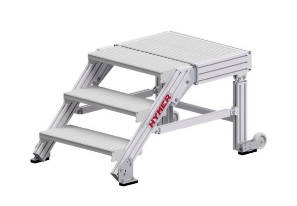 HYMER-trapplatform volgens DIN EN 14183, tredebreedte 600 mm, 3 treden, stahoogte 0,60 m, 68840603
