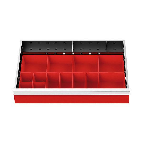 Bedrunka + Hirth lade-inzet, serie T500-6, dozen voor kleine onderdelen, breedte 600 mm, 168-132A