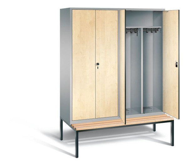 C+P zwart wit kastje Evolo, H2090xW1590xD815mm, kleur: wit aluminium / Donau esdoorn decor, 48052-42 S10128