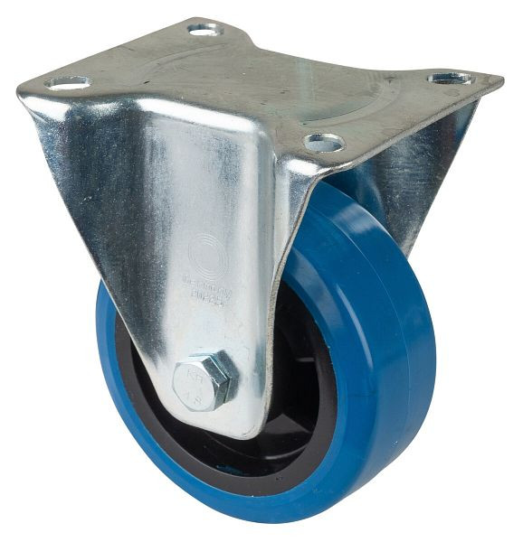 BS rollen transportrol, wielbreedte 50 mm, wiel-Ø 125 mm, draagvermogen 300 kg, blauwe elastische banden, kunststof wiellichaam, rollager, LSS410.B61.125