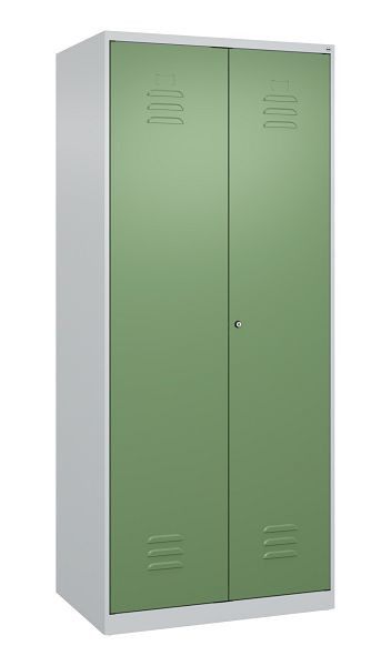 C+P multifunctionele kast Classic PLUS, C was-/garderobekast Classic PLUS, 2 vakken, 1850x800x500mm, 7035/6011, cilinderslot, 080600-22 S10019