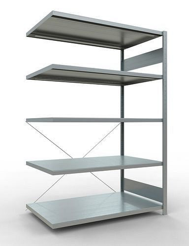 Schulte legbordstelling, aanbouwpaneel, 5 opbergniveaus, kruisschoor, vakbelasting 250 kg, 1306 x 836 x 2000 mm, 278774