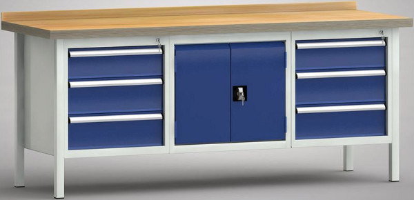 KLW standaard werkbank - 2000 x 700 x 840 mm L x D x H, WS239N-2000M40-E7025