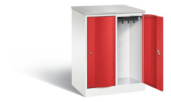 C+P locker Resisto, H1077xB772xD540mm, kleur: verkeerswit / vuurrood, 8271-272 S10101