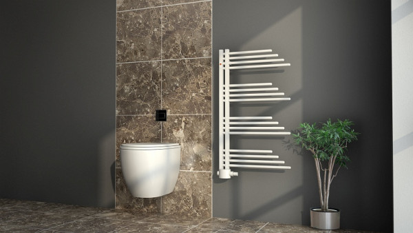 MERT designradiator BELLUNA wit, 500 x 1000 mm, met middenaansluiting, 5-BELLUNA-50x100-WM
