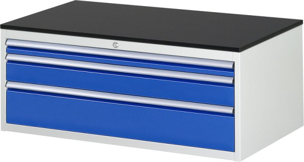 RAU ladekast serie 7000, B1145xD650xH460mm, H60, H120, H180mm met individuele uittrekblokkering, werkblad gemelamineerd, 03-XXL2.1A-M.11