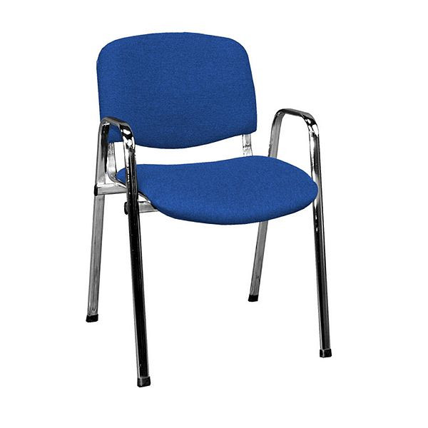 Lüllmann bezoekersstoel, 470/840 x 545 x 425 mm, blauw, chroom, 220231