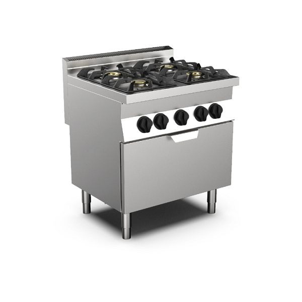Mareno M0-700 gasfornuis 4 branders en gasoven, 80cm, 170.404