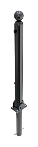 Schake-barrièrestijl paal serie 478B Ø 76 mm, opklapbaar, zelfvergrendelend slot voor inzetting in beton, 478FUHB