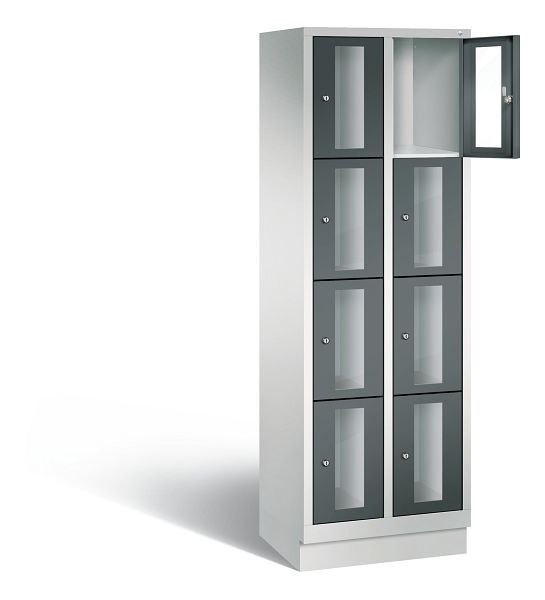 C+P lockerkast Classic, H1800xB610xD500mm, kleur: lichtgrijs / antracietgrijs, 8020A204 S10024