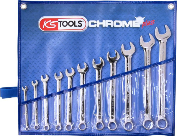 KS Tools CHROMEplus ringsteeksleutelset, haaks, 11-delig inch, 518.3000