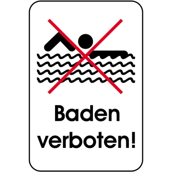 Stenen HGS bord, zwemmen verboden!, 400 x 600 mm, 14868