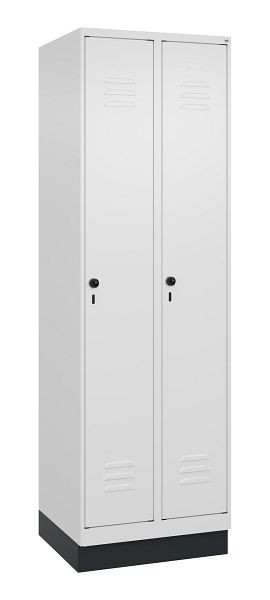 C+P luierkluis Classic PLUS met middenwand, bodem, 2 vakken, 1950x600x500mm, 9016/9016, veiligheidsdraaigrendel, 080020-20F S10014