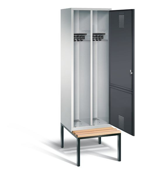 C+P zwart wit kastje Evolo, H2090xW610xD500mm, kleur: lichtgrijs / zwartgrijs, 48250-20 S10034