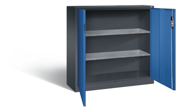 C+P gereedschapskast Acurado, H1200xB1200xD400mm, kleur: zwartgrijs / gentiaanblauw, verzonken handgreep, 8530-000 S10142