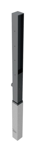 Schake style tuinpaal stalen buis 70 x 70 mm serie 4073B, afneembaar, met driehoekslot, 4073FB