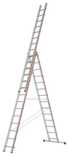 HYMER multifunctionele ladder, driedelig, 3x14 sporten, lengte ingeschoven 4,11 m / uitgeschoven 9,72 m, 404742