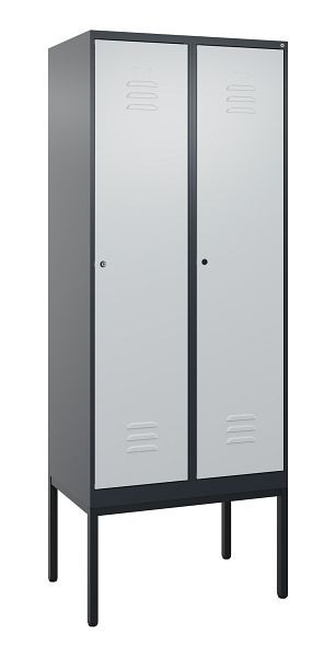 C+P luierkluis Classic PLUS met middenwand, frame, 2 vakken, 2120x800x500mm, 7016/7035, cilindersloten, 0800307-22F S10028