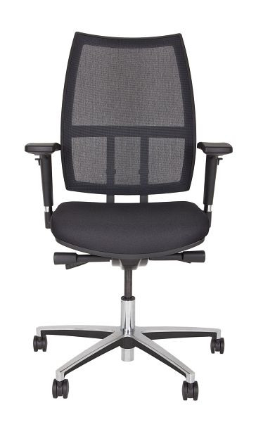 Bisley Maxime bureaudraaistoel, mesh bekleding, onderstel gepolijst aluminium, zwart, DSM733