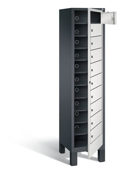 C+P wasverzamelkast Evolo, H1850xW420xD500mm, kleur: zwartgrijs/lichtgrijs, 48060-110 S10025