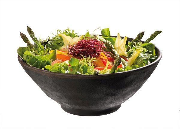 APS kom -MARONE-, Ø 24 cm, hoogte: 9,5 cm, 1,4 liter, melamine, zwart, met bruine rand, 84113