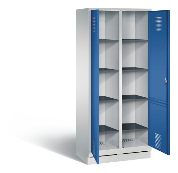 C+P washok Evolo, H1800xW810xD500mm, kleur: lichtgrijs / gentiaanblauw, 48022-22B S10036