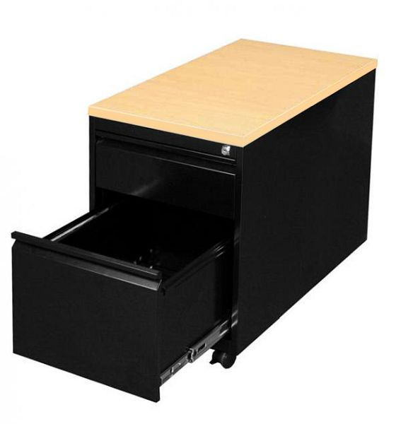 Lüllmann rolcontainer, 620 x 460 x 800 mm, gitzwart/esdoorn decor, 505502