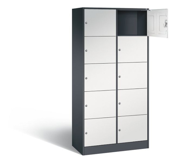C+P lockerkast serie 8070, H1950xW900xD480mm, kleur: zwartgrijs/lichtgrijs, 82700-20 S10051