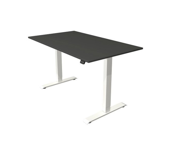 Kerkmann Move 1 zit-/statafel wit/zilver, B 1400 x D 800 mm, elektrisch in hoogte verstelbaar van 740-1230 mm, antraciet, 10358513