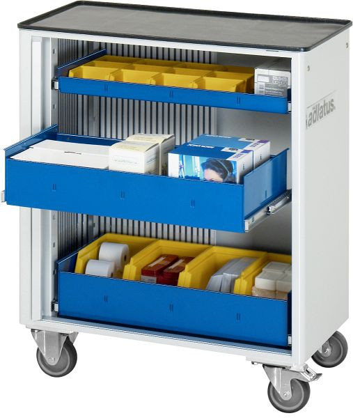 RAU gereedschapswagen serie adlatus model 7020, B725 x D400 x H860 mm, incl. metalen steun, 02-7020.11