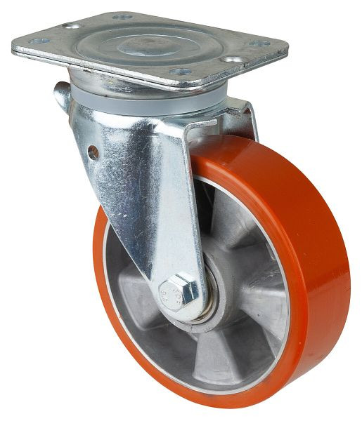 BS Rollen Zwaarlastwiel, wielbreedte 50 mm, wiel-Ø 160 mm, draagvermogen 600 kg, polyurethaan gegoten 95 Shore A, aluminium, kogellagers, N100.B90.163