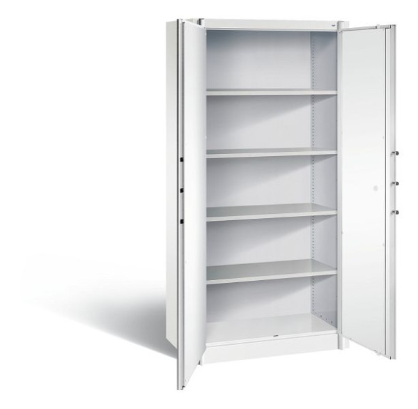 C+P brandwerende kast Certos, H1950xB930xD500mm, kleur: verkeerswit, dagschoot, 5 FH, 1170-00 S10634