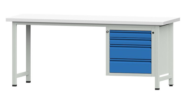ANKE werkbanken Combinatie werkbank, model 727 E, 2000 x 700 x 840 mm, RAL 7035/5012, KSP 40 mm, 510.818