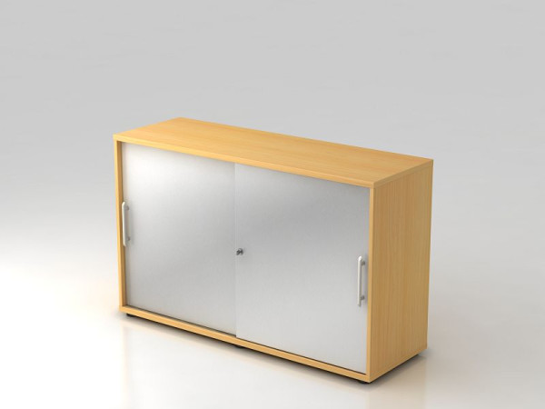 Hammerbacher schuifdeurkast 2OH 120cm relinggreep beuken/zilver, 120x40x74,8 cm (BxDxH), V1752S/6/S/RE