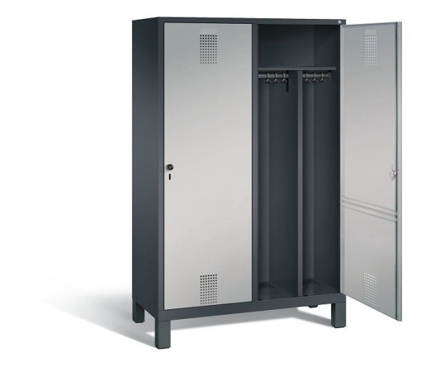 C+P zwart wit kastje Evolo, H1850xW1190xD500mm, kleur: zwart-grijs/wit aluminium, 48210-40 S10066