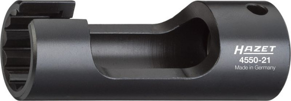 Hazet injectieleidingsleutel, hol vierkant 12,5 mm (1/2 inch), uitwendig dubbel zeskantprofiel, 21 mm, 4550-21