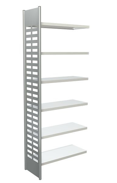 Kerkmann designplank M2, B 1000 x D 400 x H 2600 mm, aluminium zilver/lichtgrijs, 51585811