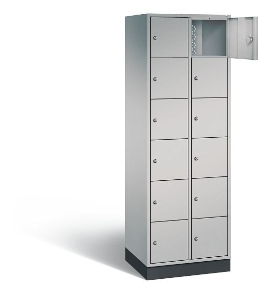 C+P lockerkast Intro, H1950xB620xD490mm, kleur: wit aluminium, 8670-201 S10123