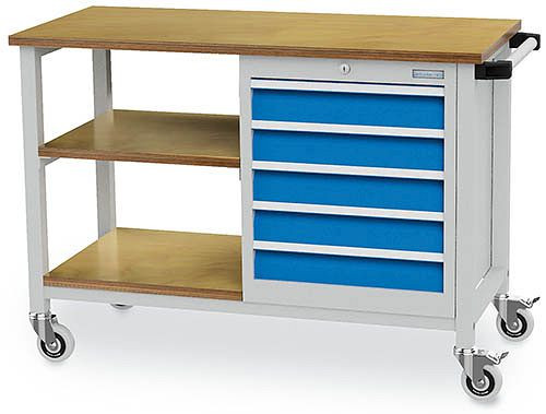 Bedrunka + Hirth Mobiele Werkbank T500 R18-16, 5 x 100 mm, lade volledig uittrekbaar 100%, 50 kg, 04.512.05