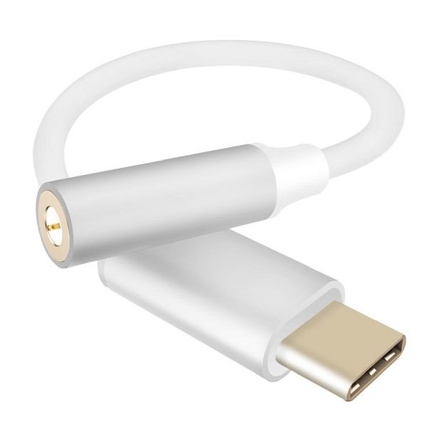Helos adapterkabel, USB 3.1 Type-C™ stekker/jack-bus 3,5 mm, PREMIUM, zilver, 288381
