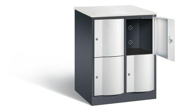 C+P XL lockerkast Resisto, H1077xB772xD640mm, kleur: zwartgrijs/lichtgrijs, 8472-273 S10032