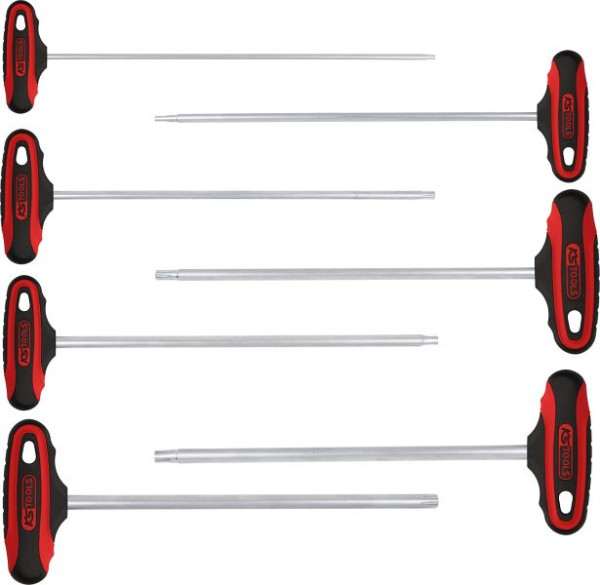 KS Tools ERGOTORQUEplus® T-greep RIBE Stiftsleutelset, 7-delig M4-M10, 158.5050