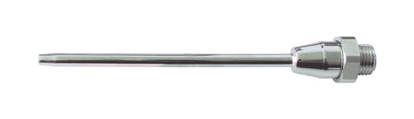 ELMAG verlengstuk recht (messing, vernikkeld), buis Ø5mm, mondstuk Ø3mm, 165mm, AG M12x1,25, voor blaaspistolen, 32509