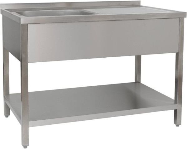 A&S Polarny spoelbak 1200 x 600 x 850 mm 1 bak links, met onderbouw, 600 mm diepte, SPT1261BL
