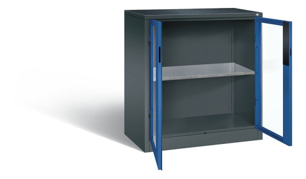 C+P gereedschapskast Acurado, H1000xW930xD500mm, kleur: antracietgrijs / gentiaanblauw, verzonken handgreep, 8821-0552 S10010