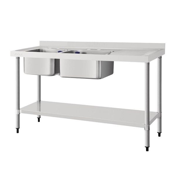Vogue spoelbak dubbele spoelbak afdruiprek rechts 150cm, DY824