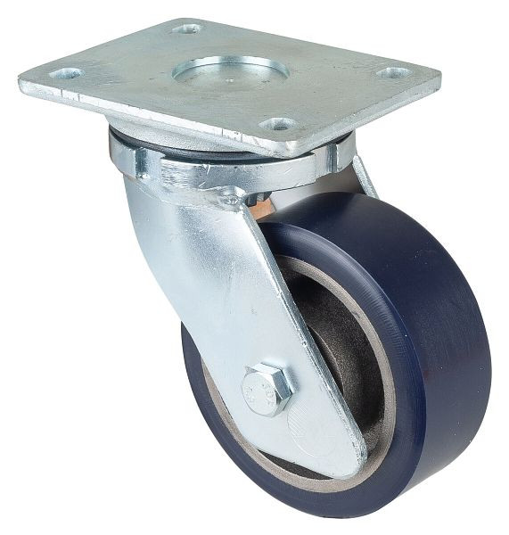 BS Rollen Zwaarlastwiel, wielbreedte 50 mm, wiel-Ø 125 mm, draagvermogen 400 kg, polyurethaan gegoten 78 Shore A, gegoten wiellichaam, kogellagers, RR100.C11.125