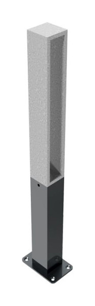 Schake stalen buispaal Ø 152 x 3,2 mm vast om in beton te plaatsen, thermisch verzinkt / wit gecoat, thermisch verzinkt, met stalen kap met betonanker, 40731PB