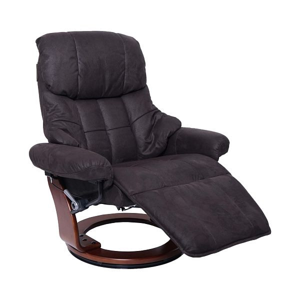 Mendler MCA relaxstoel Calgary 2, tv-stoel, stof/textiel 150 kg draagvermogen, bruinzwart, walnoot-look, 61807